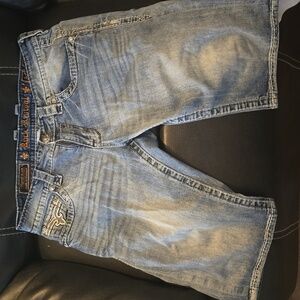 Mens denim rock revival shorts size 34